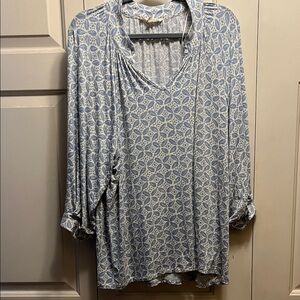 Blue Patterned Women's Top